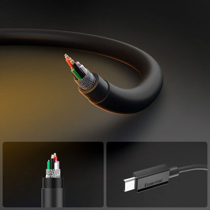 USB-C Data- og Ladekabel - USB-C Spigen Essential, 60W, 2m, Svart ACA08720