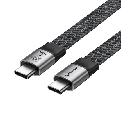 USB-C Data- og ladekabel - USB-C Techsuit ElysiumSync Pro CX1, 240W, 1m, Grå