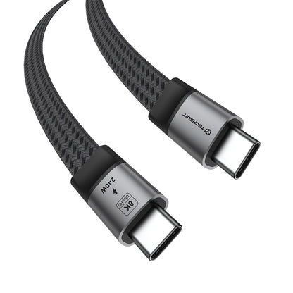 USB-C Data- og ladekabel - USB-C Techsuit ElysiumSync Pro CX1, 240W, 1m, Grå