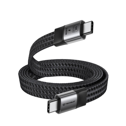 USB-C Data- og ladekabel - USB-C Techsuit ElysiumSync Pro CX1, 240W, 1m, Grå