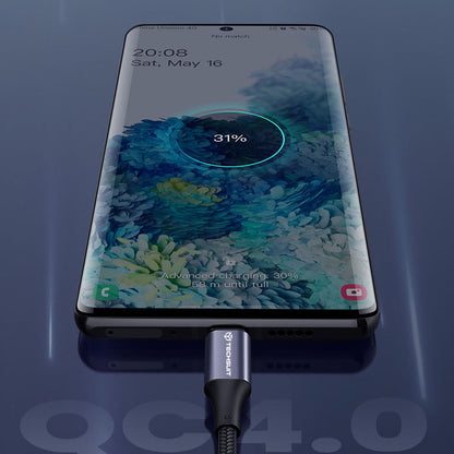 Data- og ladekabel USB-C - USB-C Techsuit PCB018, 100W, 1m, Svart