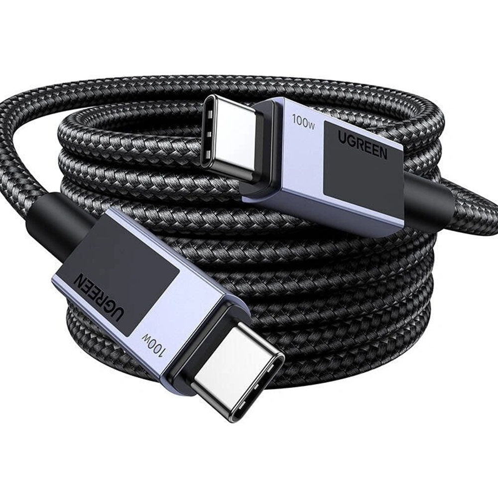 USB-C til USB-C data- og ladekabel UGREEN L512, 100W, 1m, Grå
