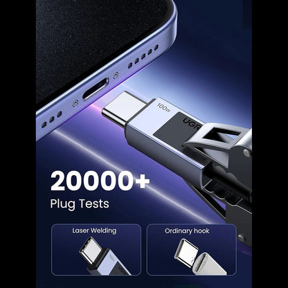 USB-C til USB-C data- og ladekabel UGREEN L512, 100W, 1m, Grå