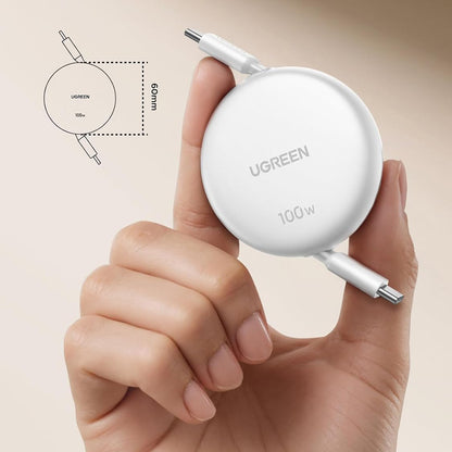 USB-C data- og ladekabel - USB-C UGREEN L531, 100W, 1m, Hvit