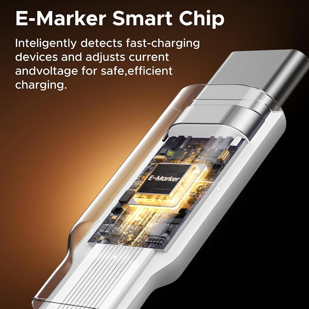 USB-C data- og ladekabel - USB-C UGREEN L531, 100W, 1m, Hvit