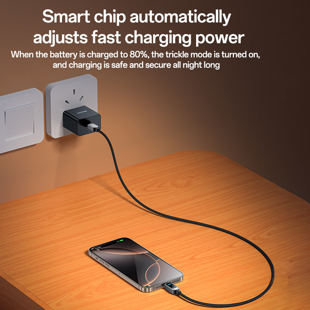 USB-C til USB-C data- og ladekabel Yesido CA179 Display, 100W, 1.2m, Svart