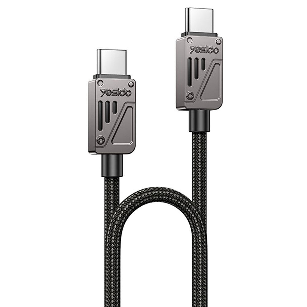 USB-C til USB-C data- og ladekabel Yesido CA196, 60W, 1.2m, Svart