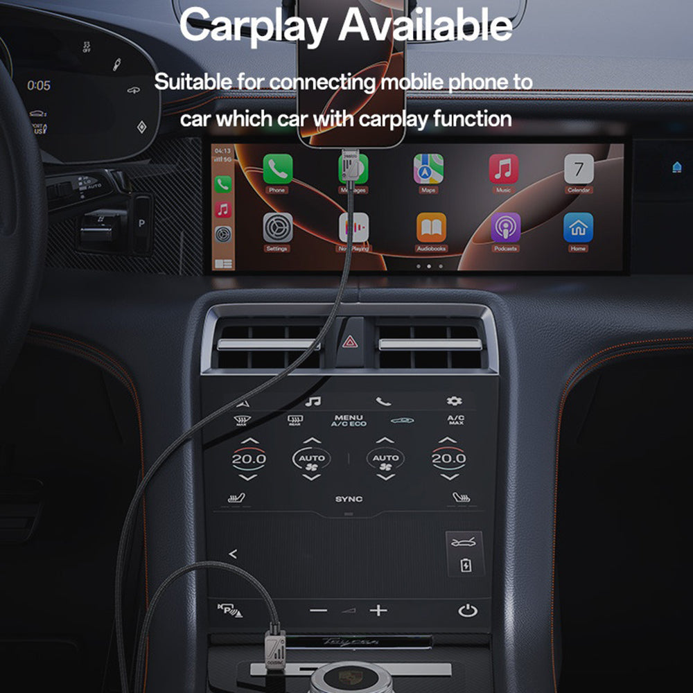 USB-C til USB-C data- og ladekabel Yesido CA196, 60W, 1.2m, Svart