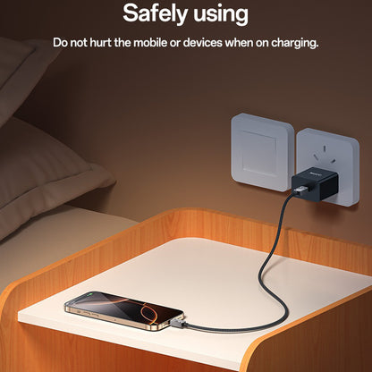 USB-C til USB-C data- og ladekabel Yesido CA196, 60W, 1.2m, Svart