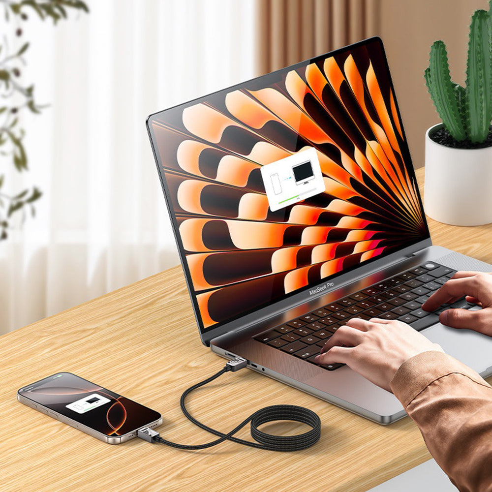 USB-C til USB-C data- og ladekabel Yesido CA196, 60W, 1.2m, Svart