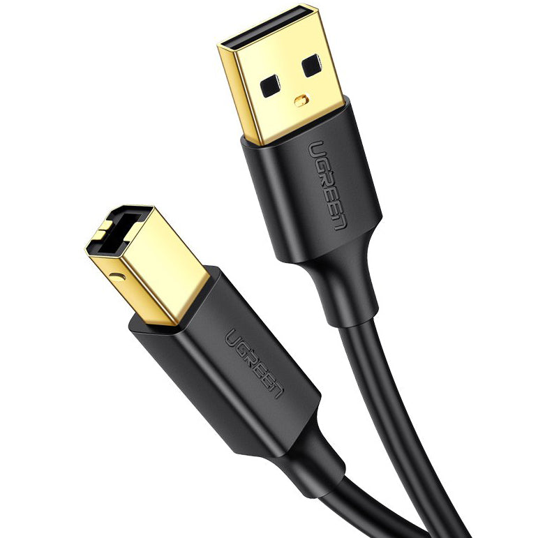 UGREEN US135 Skriverkabel, USB-A - USB-B, 3m, Svart