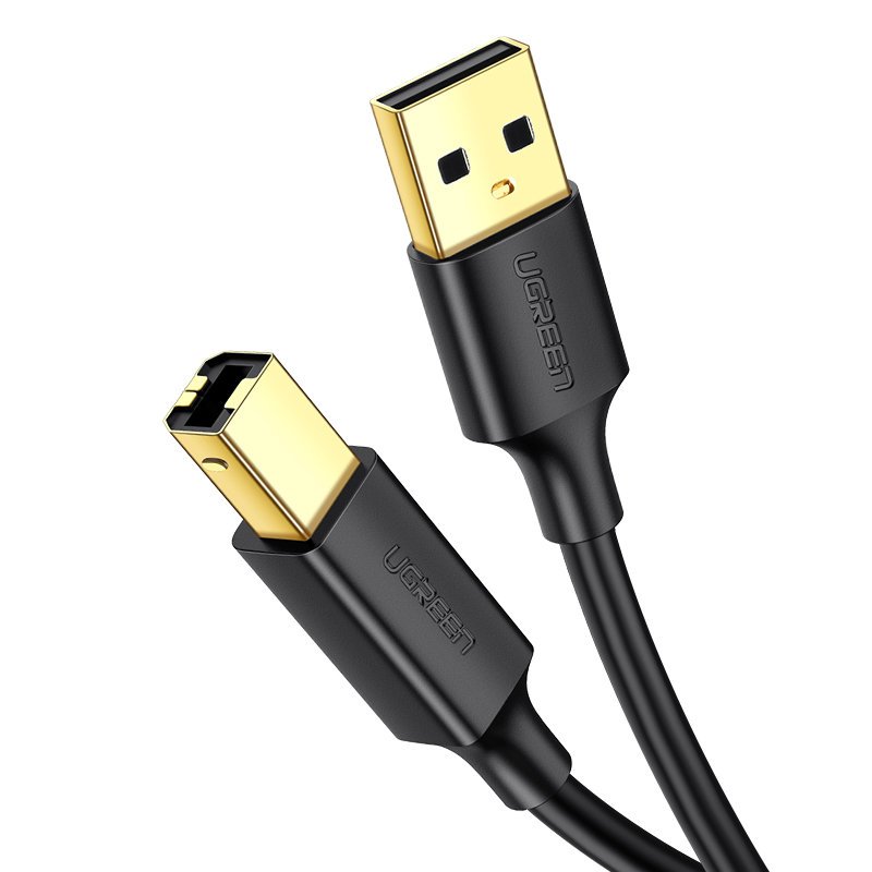 UGREEN US135 skriverkabel, USB-A - USB-B, 2m, Svart