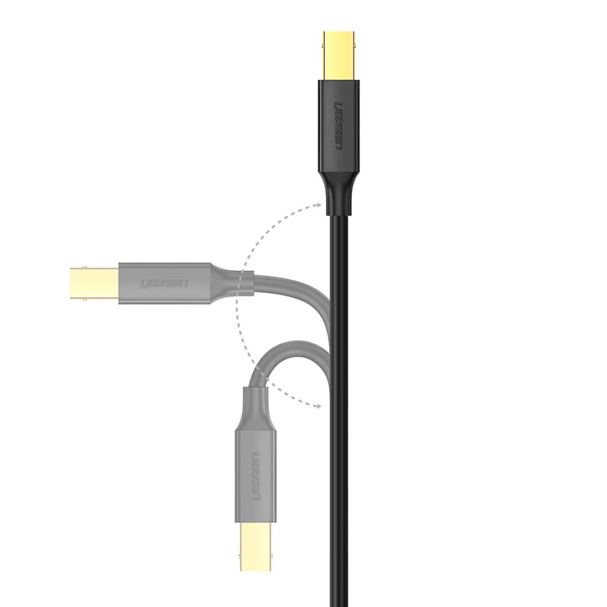UGREEN US135 Skriverkabel, USB-A - USB-B, 5m, Svart