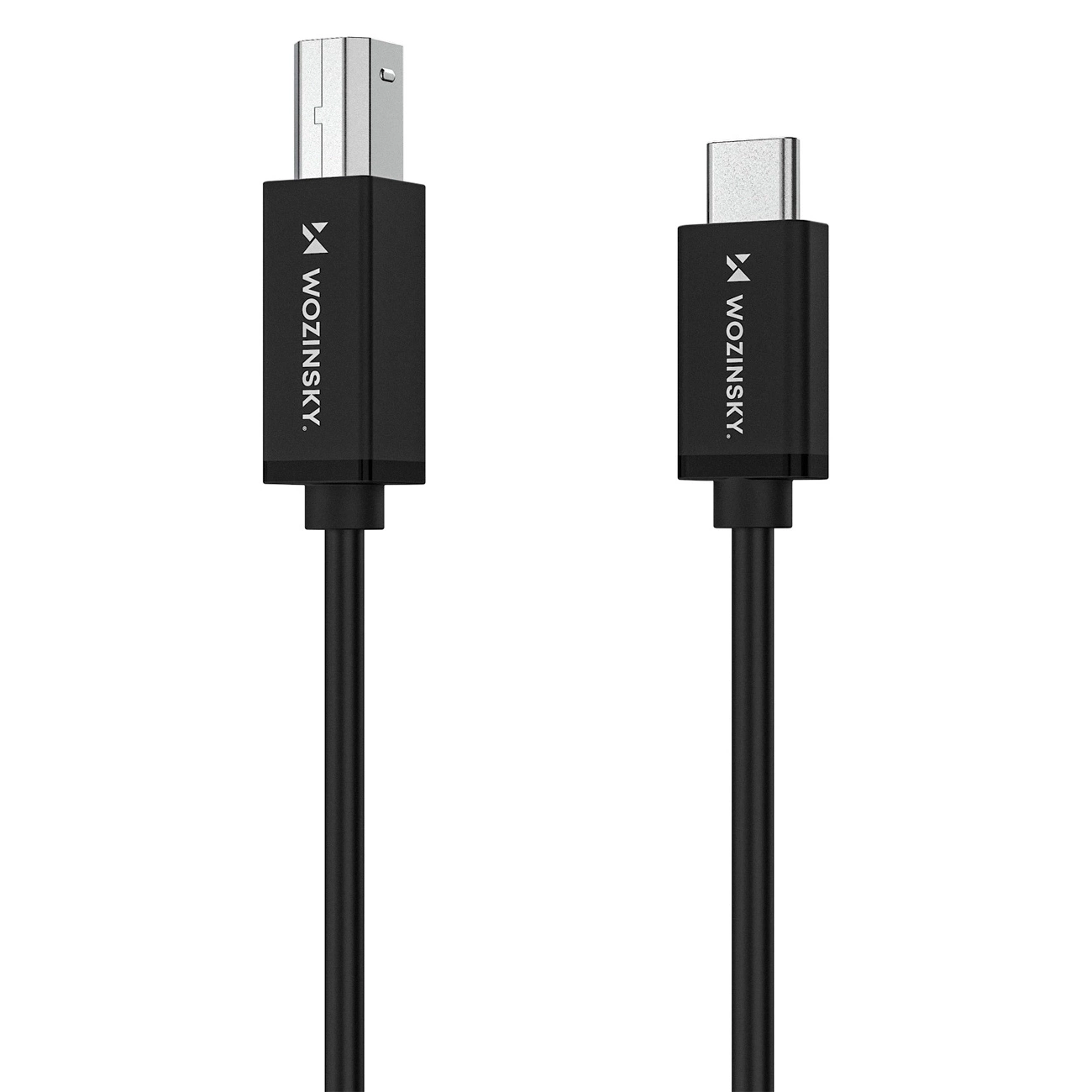 Skriverkabel WZK WKDDY2S, USB-C - USB-B, 2m, Svart
