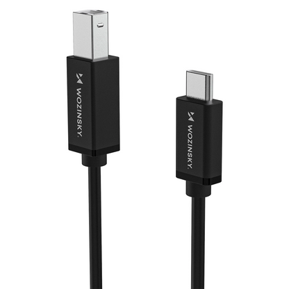 Skriverkabel WZK WKDDY2S, USB-C - USB-B, 2m, Svart