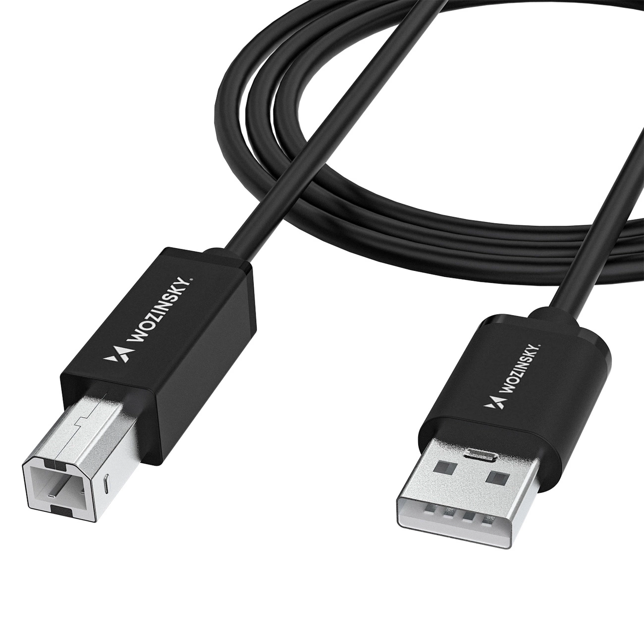 Skriverkabel WZK WKDDY3S, USB-A - USB-B, 2m, Svart