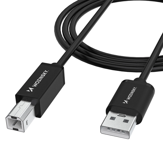 Skriverkabel WZK WKDDY3S, USB-A - USB-B, 2m, Svart