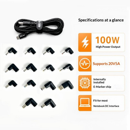 OEM ladekabel, 2m, 14i1, svart