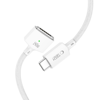 Tech-Protect MMC01 Ultraboost ladekabel, USB-C - MagSafe 3, 140W, 2m, hvit