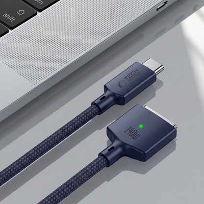 Tech-Protect MMC01 Ultraboost ladekabel, USB-C - MagSafe 3, 140W, 2m, Marineblå