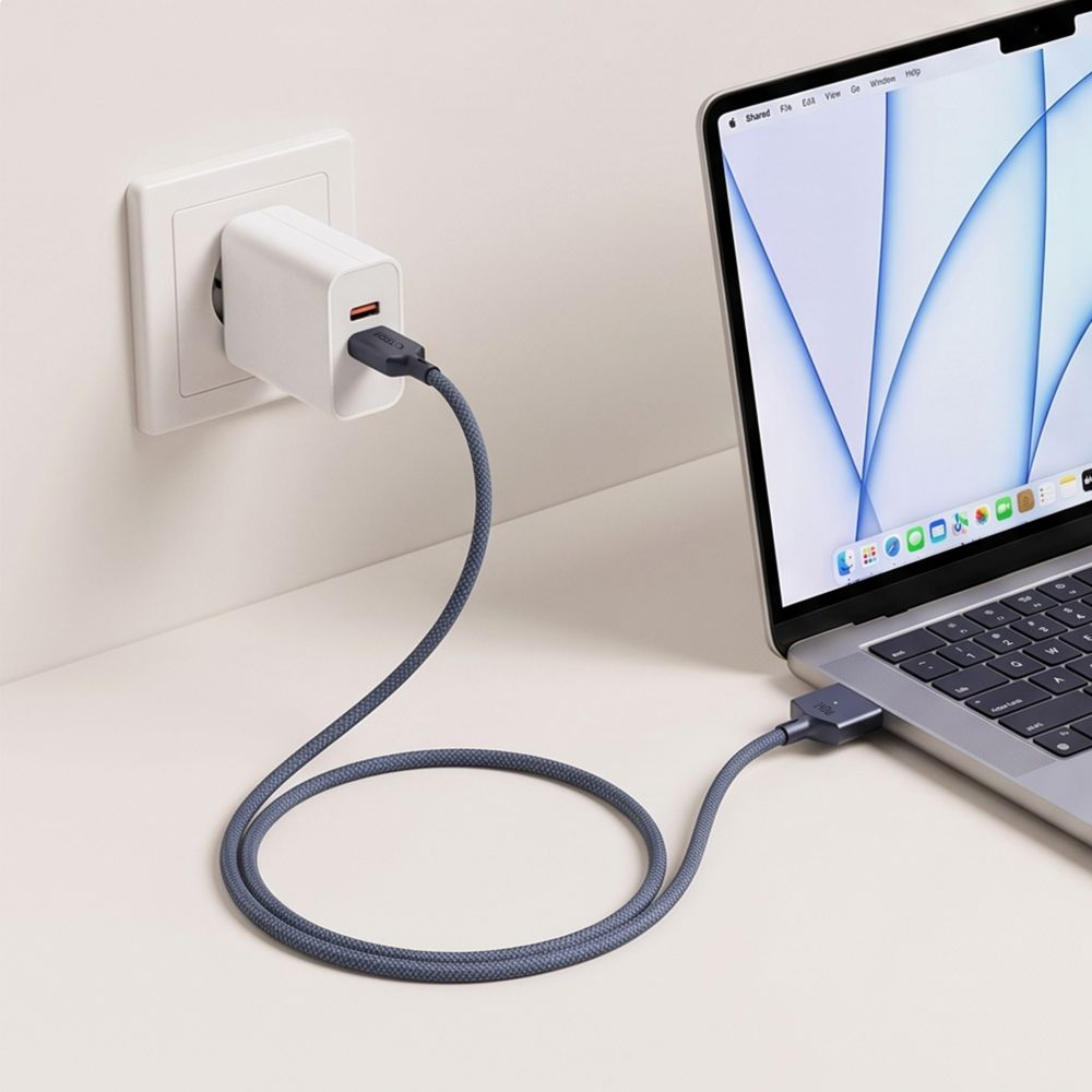 Ladekabel Tech-Protect MMC01 Ultraboost, USB-C - MagSafe 3, 140W, 3m, Marineblå
