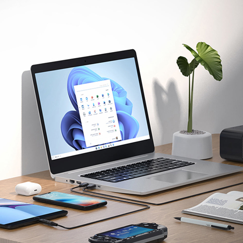 Techsuit AC21 ChargeNest ladekabel, 1.5m, 11in1, Svart