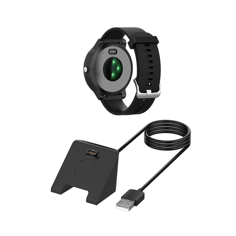 Techsuit TGC3 ladekabel for Garmin Fenix 5 Plus / 7X / 6X / 6 / 5, USB-A, Svart
