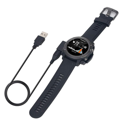 Techsuit TGC5 ladekabel for Garmin Fenix 3 Sapphire / 3 HR / 3, USB-A, Svart