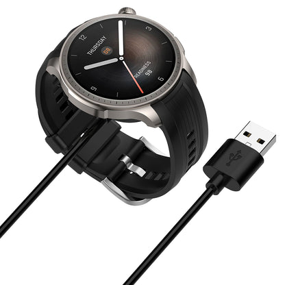 Techsuit THA4 ladekabel for Amazfit T-Rex 3 / Balance, USB-A, Svart