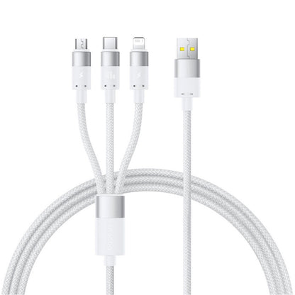 USB-A - Lightning / microUSB / USB-C Baseus StarSpeed ladekabel, 100W, 1.5m, Hvit P10319900211-00