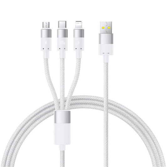 USB-A - Lightning / microUSB / USB-C Baseus StarSpeed ladekabel, 100W, 1.5m, Hvit P10319900211-00
