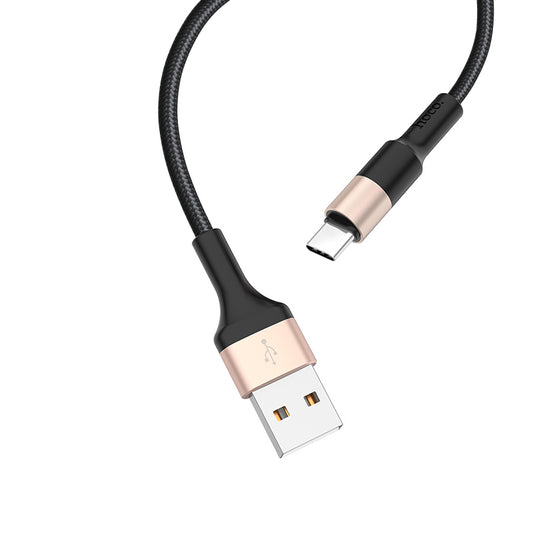 USB-A - USB-C HOCO X26 Xpress data- og ladekabel, 18W, 1m, Gull