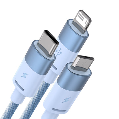 USB-A - Lightning / microUSB / USB-C Baseus StarSpeed 3in1 ladekabel, 20W, 1.2m, Blå CAXS000017