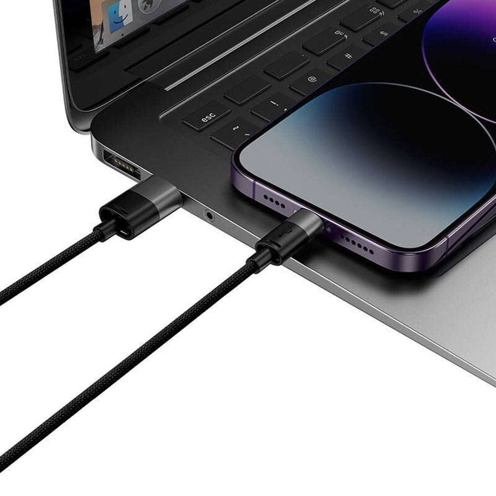 USB-A - Lightning / microUSB / USB-C Baseus StarSpeed 3in1 ladekabel, 20W, 0.6m, Svart P10319900111-00