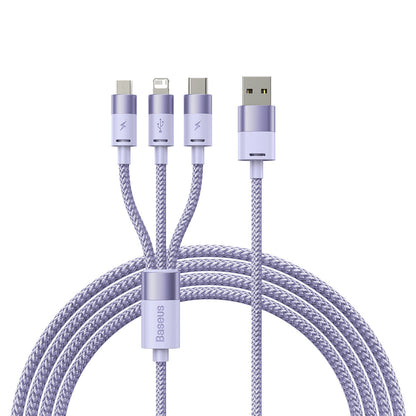 Ladekabel USB-A - Lightning / microUSB / USB-C Baseus StarSpeed 3in1, 20W, 1.2m, Lilla CAXS000005