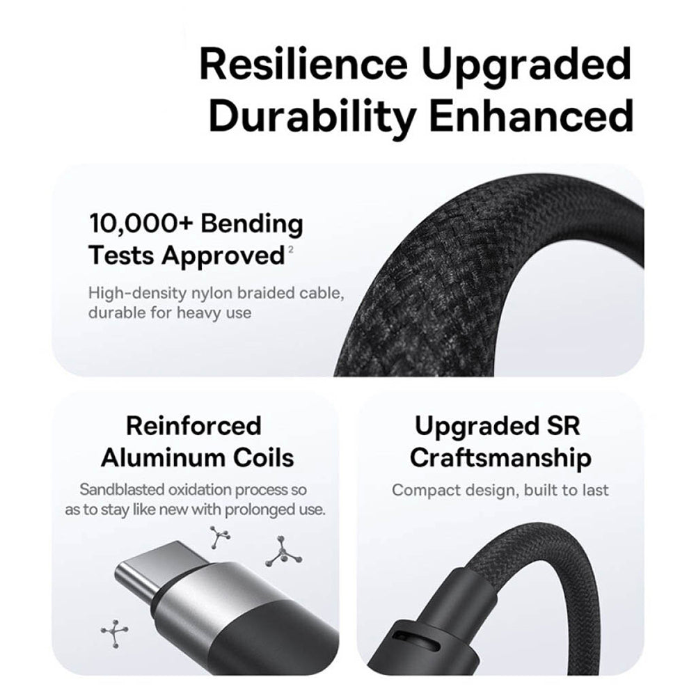 USB-A - Lightning / microUSB / USB-C Baseus StarSpeed 3in1 ladekabel, 20W, 0.6m, Svart P10319900111-00