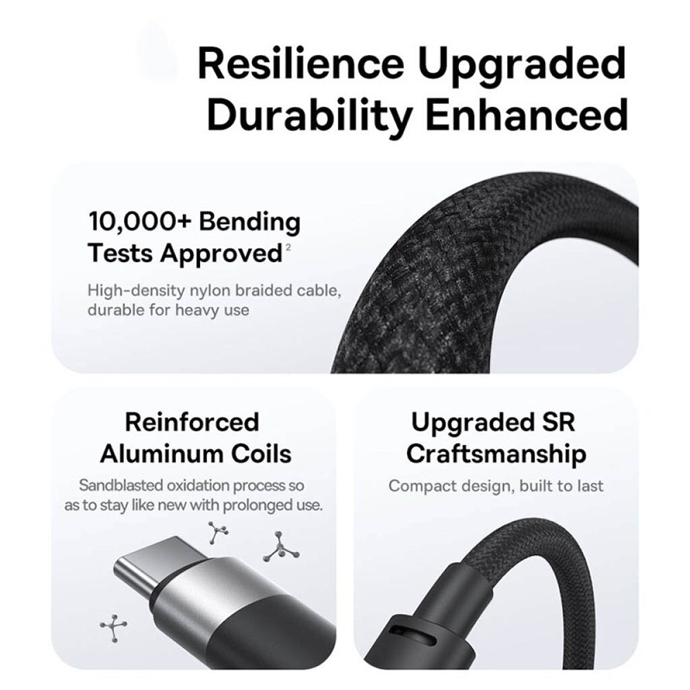 USB-A - Lightning / microUSB / USB-C Baseus StarSpeed ladekabel, 100W, 1.5m, Hvit P10319900211-00