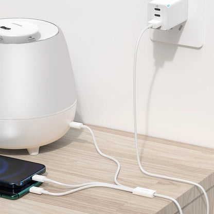 USB-A - Lightning / microUSB / USB-C Baseus Superior 3in1 Series ladekabel, 20W, 1m, Hvit P10320105221-00