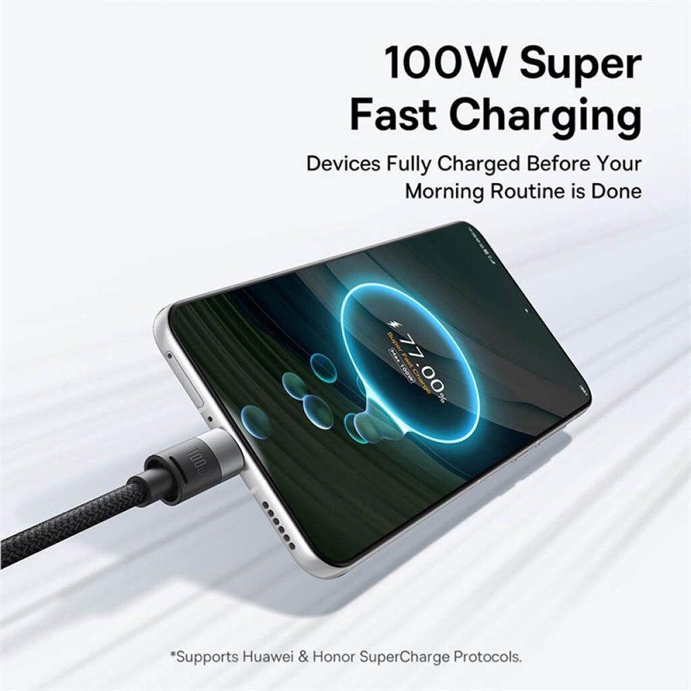 USB-A - Lightning / microUSB / USB-C Baseus StarSpeed ladekabel, 100W, 1.5m, Hvit P10319900211-00