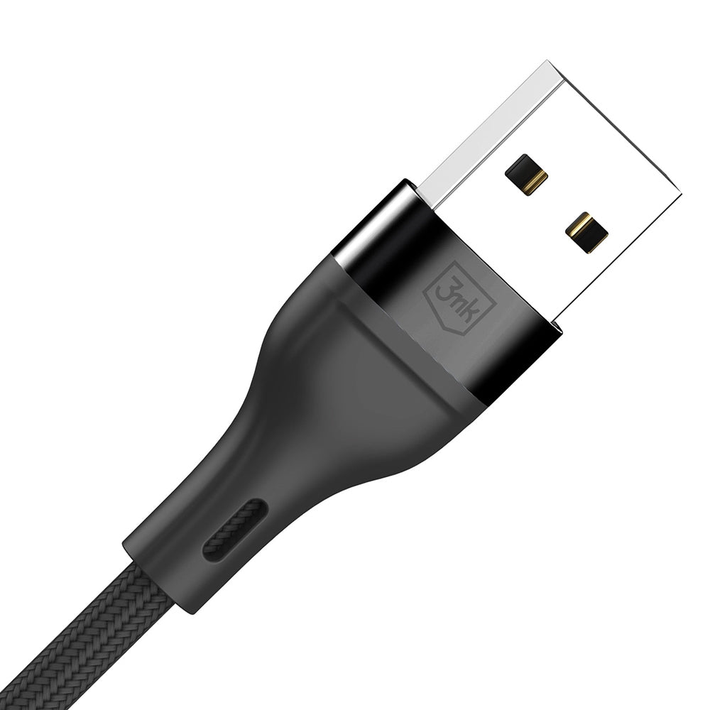 USB-A - Lightning / microUSB / USB-C 3MK Hyper N ladekabel, 18W, 1.2m, Svart