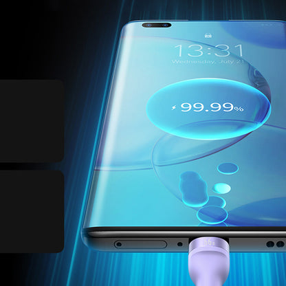 USB-A - Lightning / microUSB / USB-C Baseus Flash Series II 3in1 ladekabel, 66W, 1.2m, Lilla CASS040005