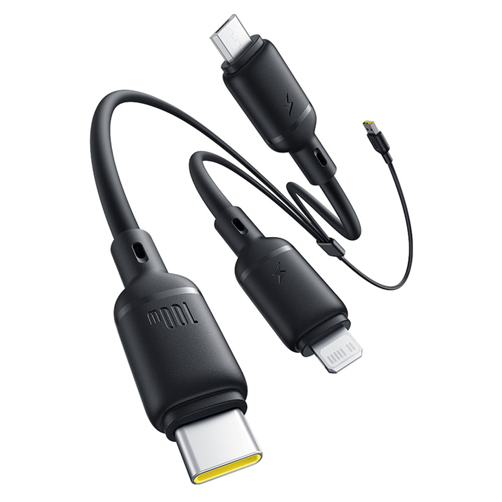 USB-A - Lightning / microUSB / USB-C Baseus Silky 3in1 ladekabel, 100W, 1.5m, Svart P10377705123-00