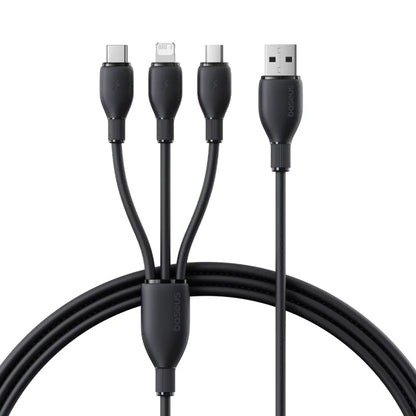 USB-A - Lightning / microUSB / USB-C Baseus Ultra Fast 3in1 ladekabel, 18W, 1.3m, Svart P10376303121-00