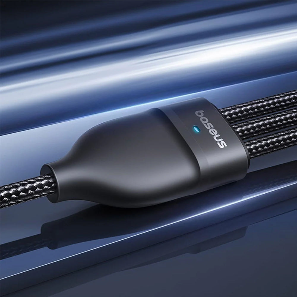 USB-A / USB-C - Lightning / 2 x USB-C Baseus Flash Series III 3in1 ladekabel, 100W, 1.5m, Svart P10377800U01-00