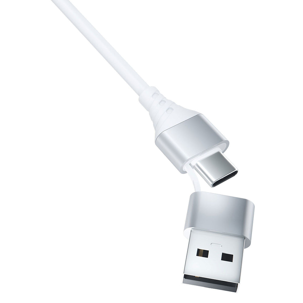 Ladekabel USB-A / USB-C - Lightning / microUSB / USB-C 3MK Hyper 3in1, 12W, 1.5m, Hvit