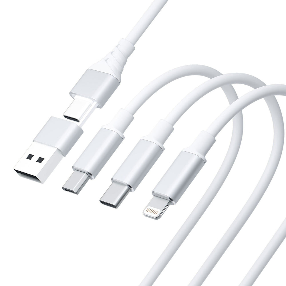 Ladekabel USB-A / USB-C - Lightning / microUSB / USB-C 3MK Hyper 3in1, 12W, 1.5m, Hvit