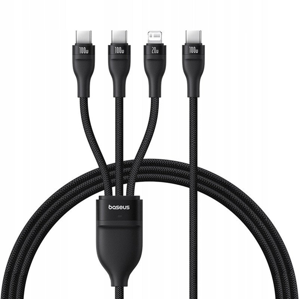 USB-C - Lightning-ladekabel / 2 x USB-C Baseus Flash Series III 3in1, 100W, 1.5m, Svart P10377502111-00