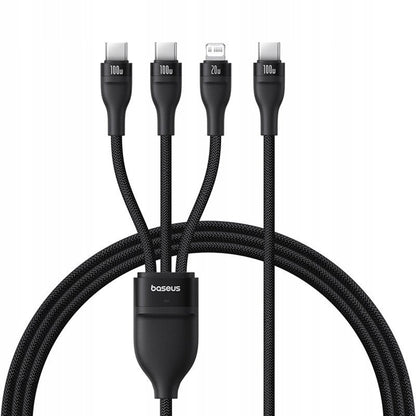 USB-C - Lightning-ladekabel / 2 x USB-C Baseus Flash Series III 3in1, 100W, 1.5m, Svart P10377502111-00