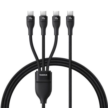 USB-C ladekabel - 3 x USB-C Baseus Flash Series III 3in1, 100W, 1.5m, Svart P10377503111-00