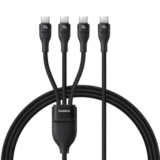 USB-C ladekabel - 3 x USB-C Baseus Flash Series III 3in1, 100W, 1.5m, Svart P10377503111-00